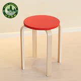 实木小圆凳子 彩色曲木凳餐凳 板櫈学习矮凳高坐凳时尚创意非塑料