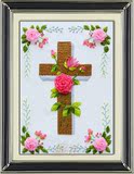 彩轩丝带绣 祈福 以马内利十字架西方耶稣基督教十字绣欧式挂画