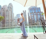 夏韩版性感镂空交叉荷叶边雪纺吊带连衣裙 度假拖地长裙