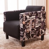 现代简约拼色客厅卧室创意双人单人沙发 布艺小户型沙发椅组合 新