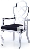 紫藤郡 新古典扶手椅后现代餐椅不锈钢 真皮椅子特价可定制Y839