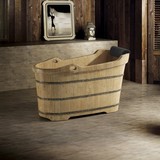 木之韵木桶1.3米长橡木沐浴桶洗澡盆三大品牌成人浴缸MZY-070B-O
