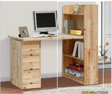 特价实木电脑桌纯实木书桌 松木杉木桌台式简约 实木电脑桌带书架