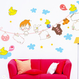 五代卡通墙贴纸儿童房间卧室浪漫床头背景墙贴画装饰壁饰墙面贴图