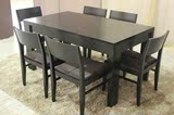 现代简约小户型餐桌高档黑橡木贴皮餐桌黑色配套餐桌椅组合