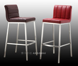 高脚凳吧台凳子不锈钢咖啡厅家用酒吧椅简约靠背美式