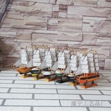 木质帆20cm帆船 实木制作工艺船模型 生日礼品 家居摆件 纯手工