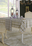 色织棉麻格子餐桌布加厚外贸桌布欧式简约现代可定制酒店西餐厅