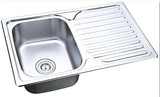 304不锈钢带沥水板水槽单槽/厨房洗菜盆房车游艇带板单盆加大套餐