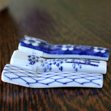 特价日本进口陶瓷餐具 筷架 陶瓷筷架 若竹 梅 网格 3款可选箸置