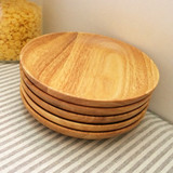 zakka杂货橡木碟圆形实木点心碟木质日式餐具餐盘原木零食糕点盘