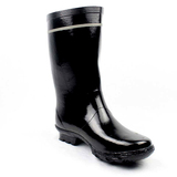 Adidas阿迪达斯防水雨靴纯色橡胶水靴高筒中筒劳保防滑大码男雨鞋