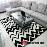 AISA品牌 黑白腈纶地毯 手工 地毯 客厅地毯 茶几地毯