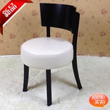 餐椅 全实木高档西皮 西餐厅咖啡椅吧椅黑白色时尚简约酒店椅特价