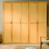 直销特价中式两至六门组合衣柜 原木色储物柜 小户型衣柜5104-D