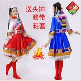 新款藏族舞蹈服装裙女西藏族演出服装藏族舞蹈表演服装民族演出服
