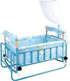 婴儿床摇篮床宝宝小床新生婴儿铁艺床便携式可推行蚊帐童床多功能