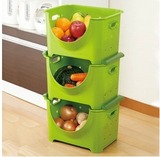 侧开果蔬收纳箱大号厨房蔬菜水果置物架朔料储物筐盒子整理篮点亮