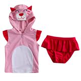 2015年新款儿童分体游泳衣 小猫动物可爱 泡温泉 女童宝宝小孩子