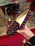 猪猪奢侈品代购 Christian Louboutin/CL彩色铆钉红底鞋平底代购