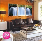 琪特V1216现代客厅卧室风景画森林瀑布财源滚滚壁画装饰画无框画