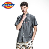 Dickies短袖衬衫男 夏季纯色简约男式纯棉工装休闲衬衣142M20WD08