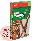 韩国进口饼干零食乐天巧克力棒杏仁味贝贝乐Pepero光棍节礼物 32g