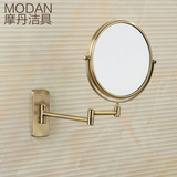 仿古浴室全铜化妆镜浴室壁挂放大镜卫生间伸缩镜折叠美容镜子