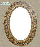 阿西娜欧式浴室镜 金色壁挂镜子 美容镜 古典梳妆镜 玄关装饰
