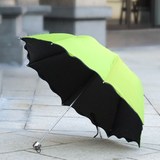 两支包邮黑胶防紫外线晴雨伞折叠遇水浮花的伞/见光显花伞折叠伞