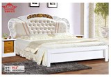 白色烤漆1.8米太子双人家居床婚床欧式床实木法式床简约现代卧室