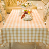 饭店酒店餐厅茶几桌布长台布定做化纤格子桌布布艺餐桌布咖啡色