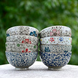 新款1个4.5英寸日式韩式酒店青花瓷创意陶瓷餐具复古小碗米饭碗