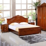 宅家 缅甸柚木双人床 卧室全实木床1.8米 1.5 欧式柚木家具实木床