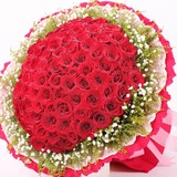 特价99朵红玫瑰杭州鲜花速递杭州实体花店生日求婚用花下沙滨江区