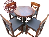 碳化复古实木酒吧桌椅组合 咖啡桌椅套件 高脚凳 吧台椅 厂家直销