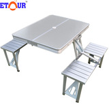 加厚铝合金折叠桌椅 便携式桌 连体铝合金桌 宣传桌 展销桌