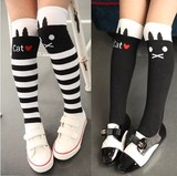 韩国新猫咪女童中筒袜 高筒袜套堆堆袜过膝袜儿童袜子无跟袜包邮