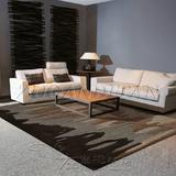 抽象咖色宜家地毯客厅茶几沙发地毯卧室床边玄关手工腈纶地毯H-XF