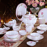 餐具套装碗盘58头骨瓷景德镇陶瓷器碗碟套装高档韩中式家用礼品
