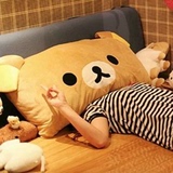 轻松可爱小熊抱枕双人枕头大号靠垫睡靠枕毛绒玩具创意礼物
