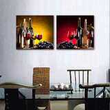美时美刻 红酒杯 现代家居酒吧餐厅无框装饰画背景墙壁挂版画两联