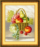 正品法国DMC十字绣精准印花 餐厅水果系列  新款挂画 喜庆丰收
