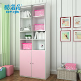 酷漫居书橱 儿童家具储物组合书柜子 彩胺二门书柜 蓝色粉红色