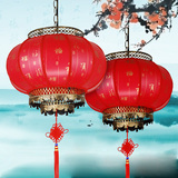 中式传统红灯笼吊灯古典阳台灯笼灯具节日喜庆仿古福字旋转灯笼灯