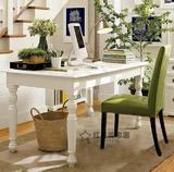 美式乡村实木书桌 时尚现代书房写字台 简约欧式电脑桌 白色家具