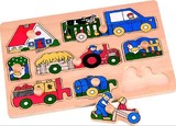 特价正品早教创意玩具新奇益智木制幼教交通拼图拼板DIY儿童0-3岁