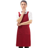 新款成人男士厨房工作长款围裙70959餐厅服务员广告围裙定制印字