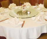 定做酒店桌布 饭店餐桌台布大圆桌布 白色紫红色锦棉台布