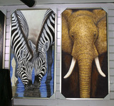纯手工斑马图油画 大象装饰油画 纯手绘客厅卧室挂画 488元一幅